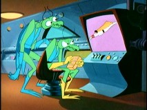 Zorak and a relative who closely resembles him monitor Space Ghost's actions in "The Challenge."
