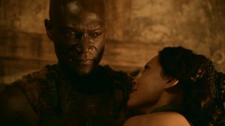Doctore (Peter Mensah) pursues the truth regarding Barca's "freeing", cornering Naevia (Lesley-Ann Brandt) for answers.