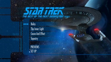 The Best of Star Trek: The Next Generation - Volume 2 main menu screen is dead still and completely silent, but at least it looks cool.
