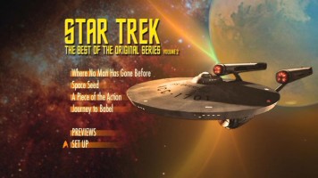 The silent, static main menu is at least attractively designed with its image of the Enterprise in exploration.