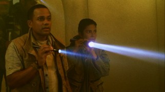 An air of mystery and menace hangs around Dr. Joseph Leshem (Hill Harper) and his Waterside, Maine team of underground explorers (including Nimet Kanji's forewoman).