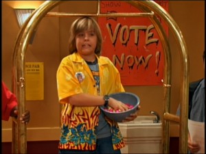 Zack takes his campaign vehicle out for a spin in "Election."