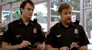 Bill Hader ("Saturday Night Live") and writer-producer Seth Rogen play an inept pair of police officers who show up at the pivotal liquor store.