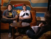 Jonah Hill and Michael Cera have their patience tested in answering the questions of a tactless British journalist (played by Edgar Wright).