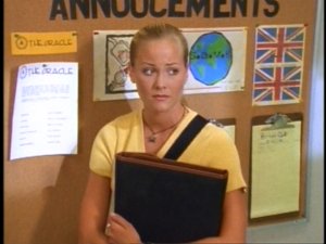 Elizabeth (Cynthia Daniel) is the thoughtful Wakefield. Here, she mulls over how she couldn't get chosen for The Oracle's television program.