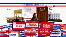 With well-picked character moments and listings resembling endorsement signs, the Swing Vote DVD main menu should earn a high approval rating.