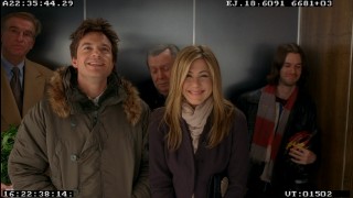 The bloopers reel opens with Jason Bateman, Jennifer Aniston, and background artists cracking up in an outtake of a cut elevator scene.