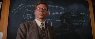 When he's not off on globetrotting adventure, Indiana Jones (Harrison Ford) is a college professor.