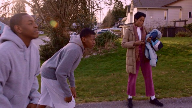 Wanda Durant (Cassandra Freeman) encourages her two sons to chase their dreams, one uphill run at a time.