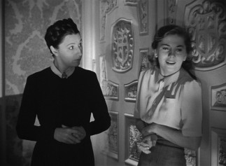 Mrs. Danvers (Judith Anderson) does not provide her new mistress (Joan Fontaine) with a conventional sense of comfort.