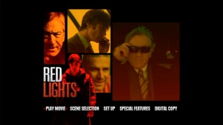 The Red Lights DVD main menu plays clips in three rectangles.