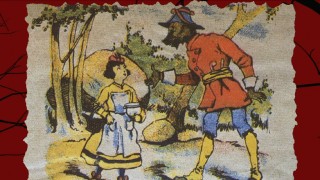 This vintage illustration speaks of the endurance of the Little Red Riding Hood fairy tale, something the movie cares little about.