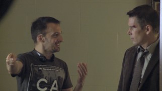 Despite the film's dark subject matter, writer-director Alejandro Amenbar is all smiles as he directs a bloodied Ethan Hawke in one of the making-of featurettes.