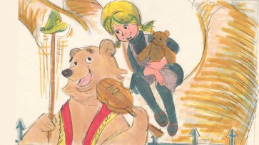 A bear at the zoo voiced by Louis Prima sings the newly-uncovered deleted song "Peoplitis."