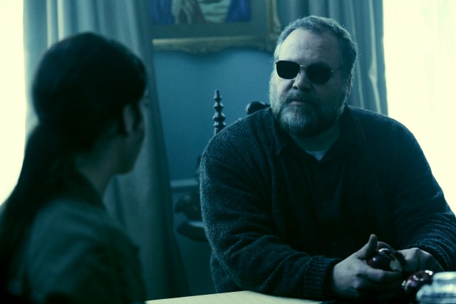 You can bet this old blind man (Vincent D'Onofrio) has some secrets and skeletons in the closet.