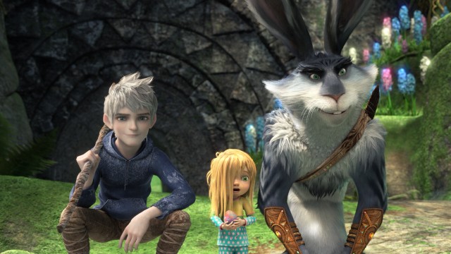 Jamie's younger sister Sophie, Jack Frost and the Easter Bunny enjoy an eye-opening look at the Bunny's colorful Easter Island.