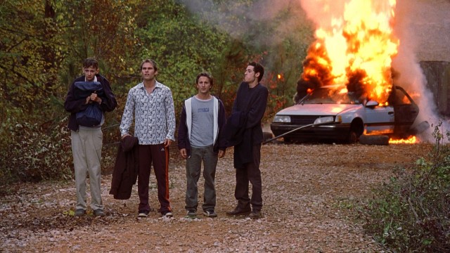 The guys' cross-country road trip hits a snag when Kyle's car goes up in flames.