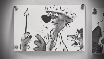 Prince John and Sir Hiss pen fake love letters to Maid Marian and Robin Hood in this deleted storyline.