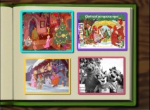 The video art gallery winds down with promotional Christmas art and Disney Parks appearances.