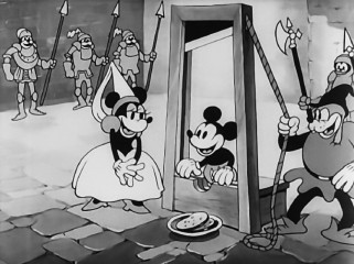 Mickey Mouse bravely risks his neck to save Princess Mickey in the 1933 short "Ye Olden Days", generously presented in stunning high definition.