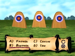 Robin Hood's Merry Games, including this Archery Trivia Challenge, remain exclusive to DVD in this 40th Anniversary combo pack.