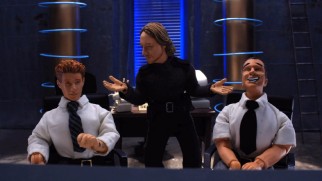 "Robot Chicken" creators Seth Green and Matthew Senreich and director Zeb Wells (center) get to voice themselves in the Season 6 finale's "Cabin in the Woods" parody.