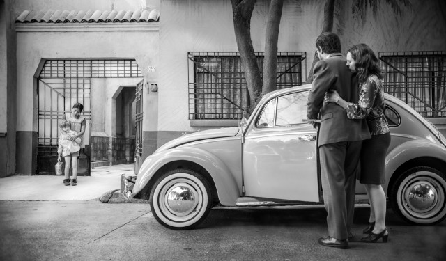 The youngest of the four children says goodbye to his father in "Roma."