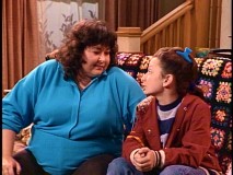 Mother (Roseanne Barr) and daughter (Sara Gilbert) share a tender moment in "The Monday Thru Friday Show."