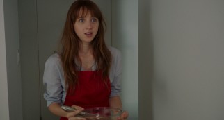 Ruby Sparks (Zoe Kazan), the young woman of Calvin's dreams and writings, becomes real and his serious girlfriend.