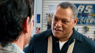 Larry Fishburne plays Del, a music equipment store owner whom Sam and Quentin befriend.