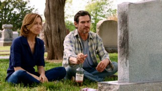 Sam (Billy Crudup) and ex-wife Emily (Felicity Huffman) visit their son's grave in the scene that changes everything with a big twist.