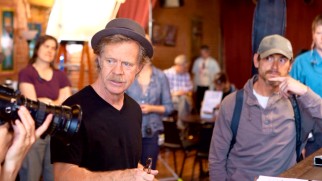 William H. Macy acts with and directs Billy Crudup in this behind-the-scenes still from "Hear This Song."