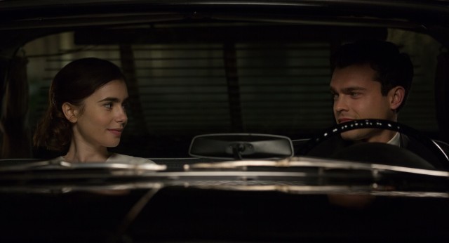 Chauffeur Frank Forbes (Alden Ehrenreich) develops feelings for aspiring actress Marla Mabrey (Lily Collins) in "Rules Don't Apply."