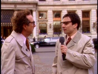 In "Can't Buy Me Lunch", Melvin's reports are repeatedly introduced by a younger journalist (Jimmy Fallon) who's discovered to be his illegitimate son.