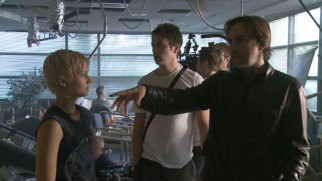 Writer-director Casey La Scala tells pixie-cutted actress Liz E. Morgan what to do in "Divine Revelations."