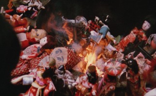 Only in Japan: broken dolls are ceremoniously burned.