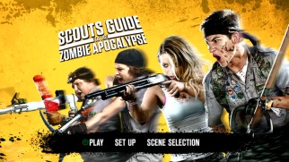 The Scouts Guide to the Zombie Apocalypse DVD main menu resembles the Blu-ray's, only without a bonus features section.