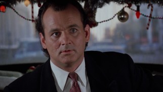 IBC president Frank Cross (Bill Murray) is surprised to find himself in the festive backseat of a NYC cab driven by the Ghost of Christmas Past.
