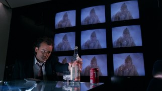 Frank turns to Russian vodka and a tiny bit of Tab to get him through the network's all-important live broadcast, but one ghost visit remains.