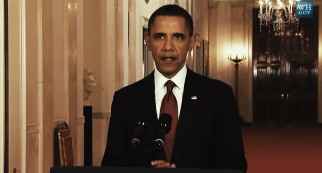 Licensed official White House footage gives President Barack Obama an heroic supporting role.