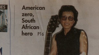 A headline succinctly sums up Rodriguez's unusual career: American zero, South African hero.