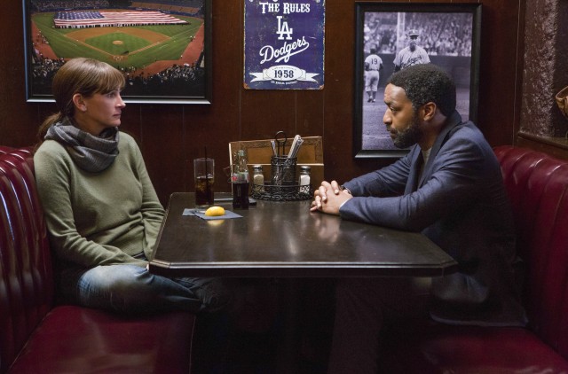 In the present day, a still grieving Jess Cobb (Julia Roberts) meets with a still-searching Ray Kasten (Chiwetel Ejiofor) at a bar frequented by L.A. Dodgers fans.