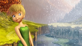 Tinker Bell considers venturing into the snowy Winter Woods.