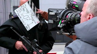 "Secret State" apparently carried a working title of "Coup" as the slate in this behind-the-scenes short shows.