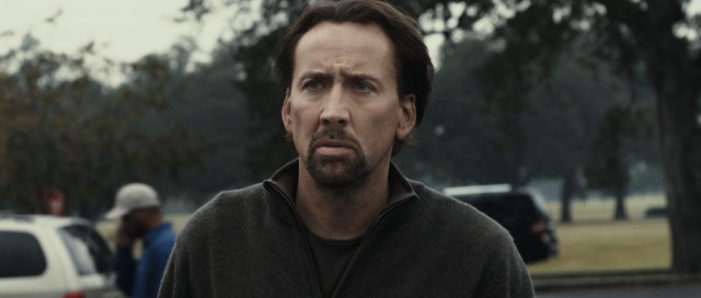 In "Seeking Justice", Nicolas Cage plays New Orleans high school English teacher Will Gerard, a man reluctant to repay a favor to a vigilante vengeance operation.