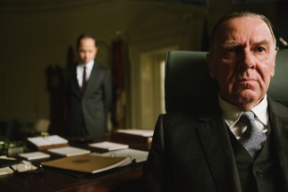 British actor Tom Wilkinson plays Lyndon B. Johnson, the 36th President of the United States, who initially puts the issue of black voters' rights on the back burner.