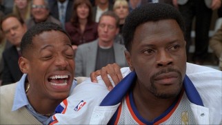 His vision impaired, Darryl (Marlon Wayans) doesn't realize he's badmouthing Patrick Ewing to Patrick Ewing himself at the end of the Knicks' bench.