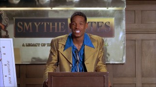 Darryl (Marlon Wayans) vies for Smythe/Bates' junior analyst position in a ridiculous polyester suit.
