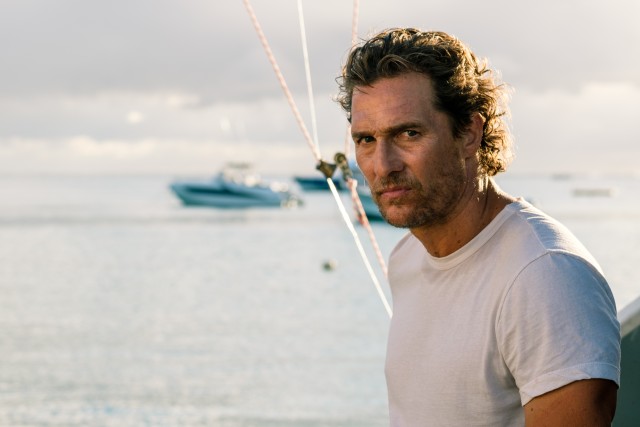 "Serenity" stars Matthew McConaughey as Baker Dill, the captain of a big game fishing boat based on the mysterious tropical island of Plymouth.