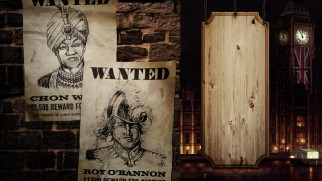 Updated Chon and Roy wanted posters adorn the Shanghai Knights Blu-ray menu.